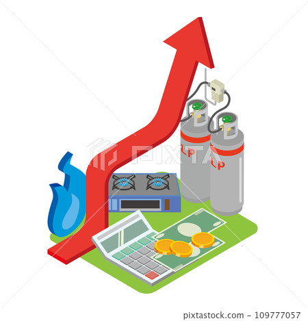 Image illustration of propane gas price increase Image illustration of propane gas price increase 109777057