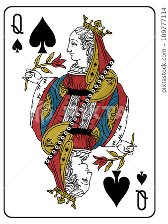 Playing card queen of spades 109777114