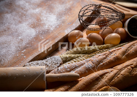 Rustic Homemade Sourdough Bread, Perfectly Kneaded and Baked Rustic Homemade Sourdough Bread, Perfectly Kneaded and Baked 109777326