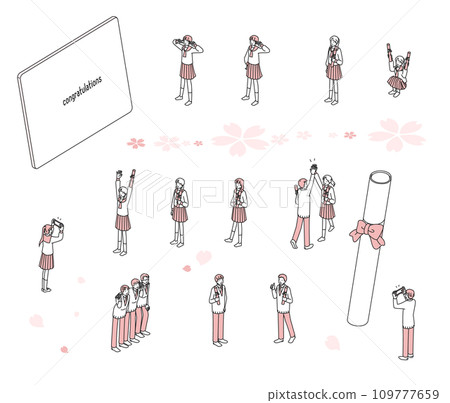 Graduation ceremony student set 109777659