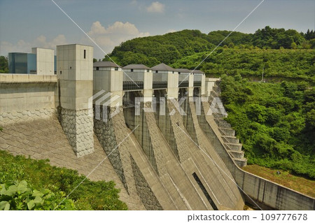Embankment of Miharu Dam Embankment of Miharu Dam 109777678
