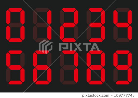 digital numbers, countdown numbers, clock numbers digital numbers, countdown numbers, clock numbers 109777743