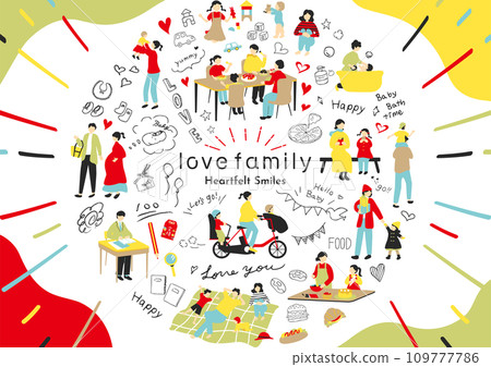 Family child-rearing illustration material collection 109777786