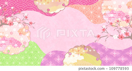 Setsubun Hinamatsuri Spring Japanese pattern background 109778593