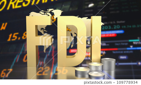 The Gold fdi on chart Background for Business 3d rendering. The Gold fdi on chart Background for Business 3d rendering. 109778934