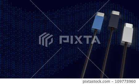 The usb Type c cable for technology concept 3d rendering. The usb Type c cable for technology concept 3d rendering. 109778960