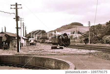 1960 Ozawa Station scenery Hakodate Main Line Iwanai Line 9600 record photo of the abolished Iwanai Line Hokkaido 109779175