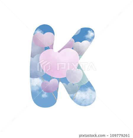 Alphabet letter K With bunch of balloons  109779261