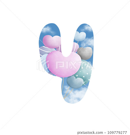Alphabet letter Y With bunch of balloons  109779277