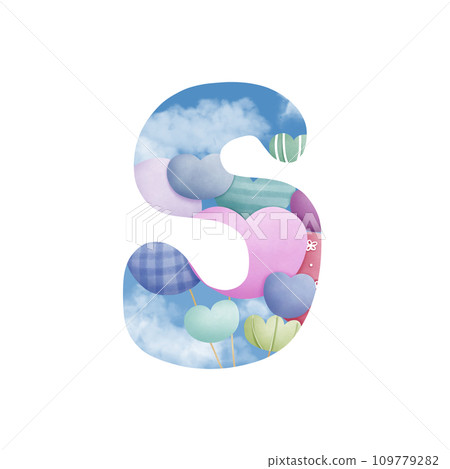 Alphabet letter S with bunch of balloons  109779282
