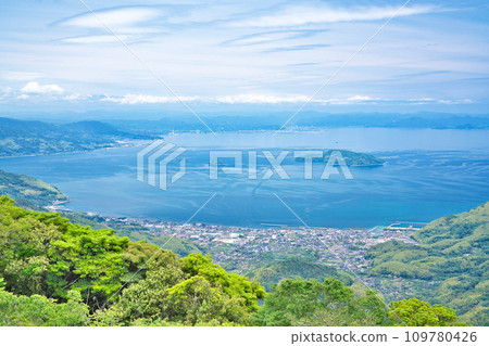 [竹山展望台的風景] 山口縣大島郡周大島町賢下所 109780426