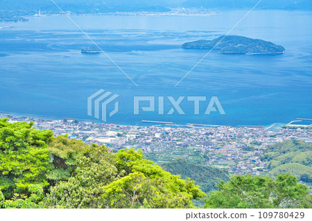 [竹山展望台的風景] 山口縣大島郡周大島町賢下所 109780429