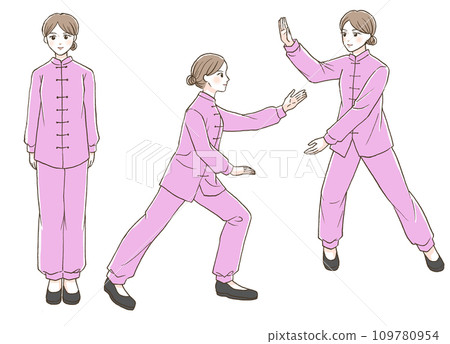 Illustration of a woman doing tai chi 109780954
