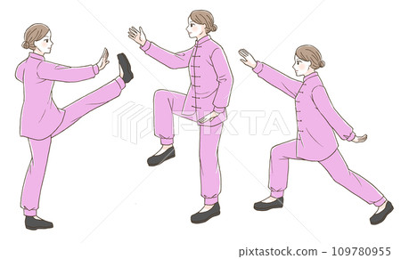 一個女人打太極拳的插圖 109780955