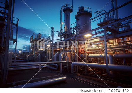Twilight Industry - Chemical Plant at Dusk 109781590