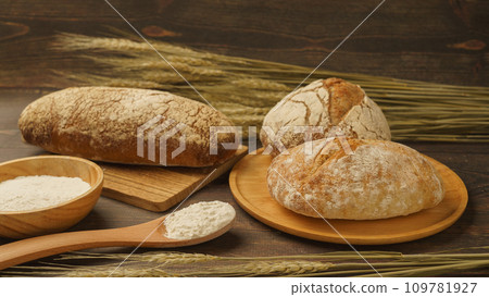 Hard bread image | Flour and wheat ears 109781927