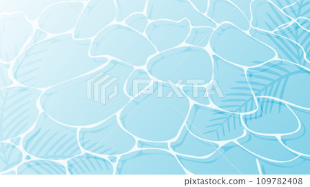 水面向量圖（水紋和波紋）（帶有棕櫚葉的陰影） 109782408