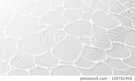 Vector illustration of water surface (water pattern and ripples) (with palm leaf shadow, monochrome) 109782409