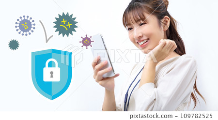 Image of smartphone protected by security Image of smartphone protected by security 109782525