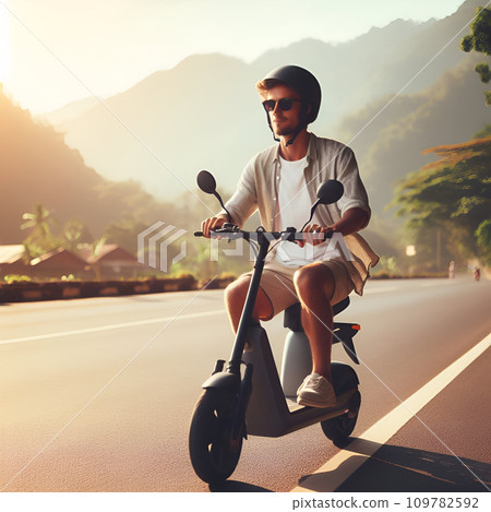 biker on the road 109782592