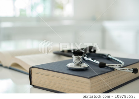 stethoscope  medical book 109783555