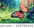 butterflies dancing in the forest 109784204