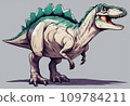 Illustration of a dinosaur with a wide open mouth 109784211