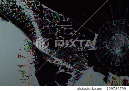 damaged LCD screen with cracks, full-frame background and texture 109784799