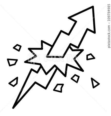 Illustration of an arrow that breaks through the limit and extends upwards 109784985