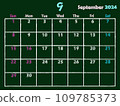 2024 年 9 月黑板粉筆日曆 109785373