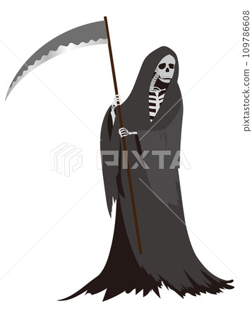 Illustration material of the Grim Reaper with a big scythe Illustration material of the Grim Reaper with a big scythe 109786608