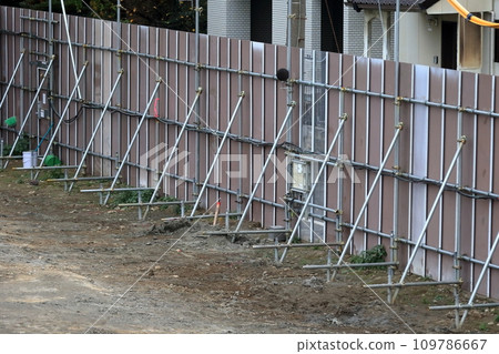 Temporary enclosure at construction site Universal steel plate Temporary enclosure at construction site Universal steel plate 109786667