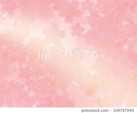 櫻花花瓣的日本圖案背景圖粉紅漸層背景 櫻花花瓣的日本圖案背景圖粉紅漸層背景 109787040