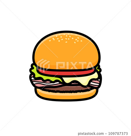 Simple BLT burger illustration 109787373