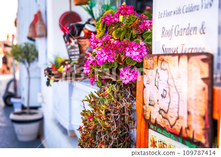 Santorini, Greece. Firostefani whitewashed village in Greek Islands, Cyclades. 109787414