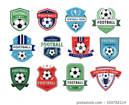 Soccer emblem. Football team badge with soccer - Stock Illustration  [109788124] - PIXTA