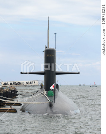 Maritime Self-Defense Force submarine Wakashio anchored Maritime Self-Defense Force submarine Wakashio anchored 109788281