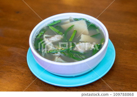 Spicy bamboo shoot soup with mushroom, Local Thai food 109788868