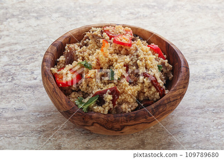 Arabic cous cous with meat and tomato Arabic cous cous with meat and tomato 109789680