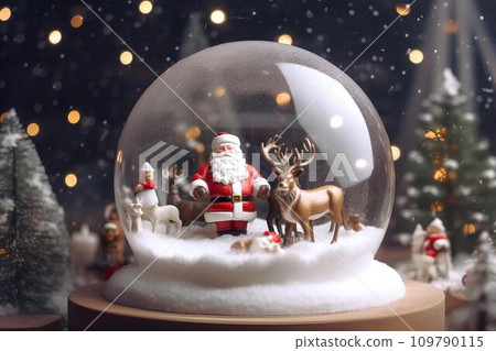 Christmas-inspired snow globe AI generated 109790115