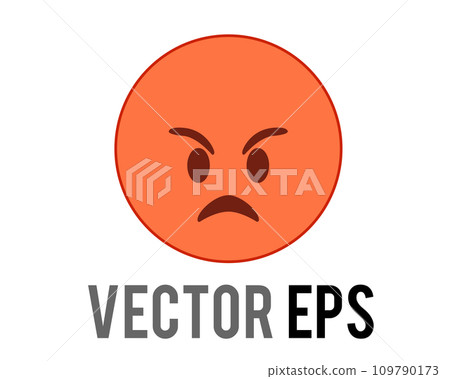 Angry red angry with black bar face icon Angry red angry with black bar face icon 109790173