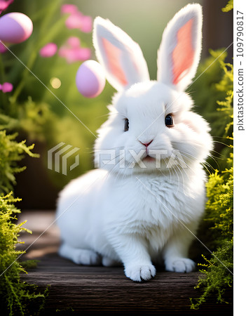 Detailed bunny creates cozy Easter atmosphere. High 109790817