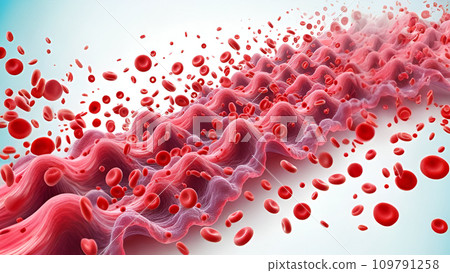 red blood cells with water drops 109791258