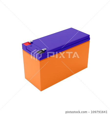 Rechargeable battery for uninterruptible power supply, 3D render. Rechargeable battery for uninterruptible power supply, 3D render. 109791641