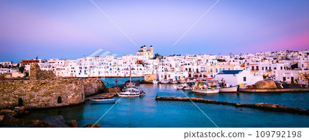 Panoramic view of greek island Paros Panoramic view of greek island Paros 109792198