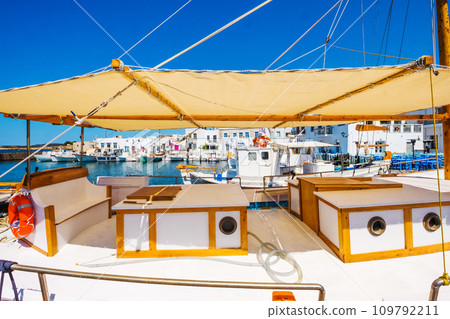 Fishing boat interior in the port at sumer day Fishing boat interior in the port at sumer day 109792211