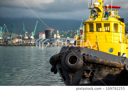 Vessel moored at the port 109792255
