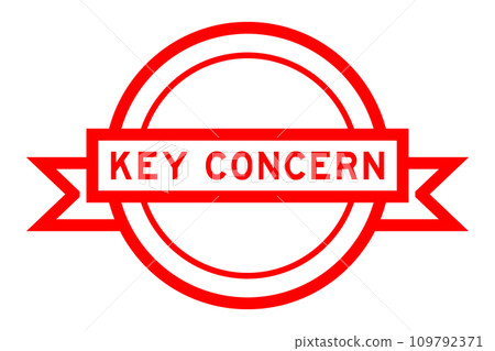 Vintage red color round label banner with word key concern on white background Vintage red color round label banner with word key concern on white background 109792371
