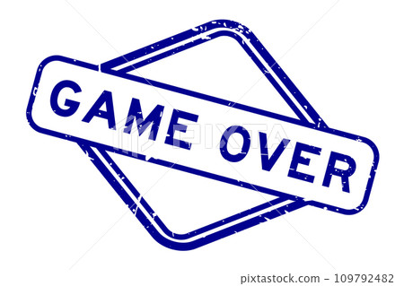 Grunge blue game over word rubber seal stamp on white background 109792482