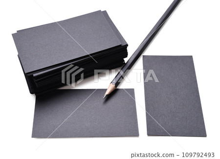 stack of black business cards stack of black business cards 109792493